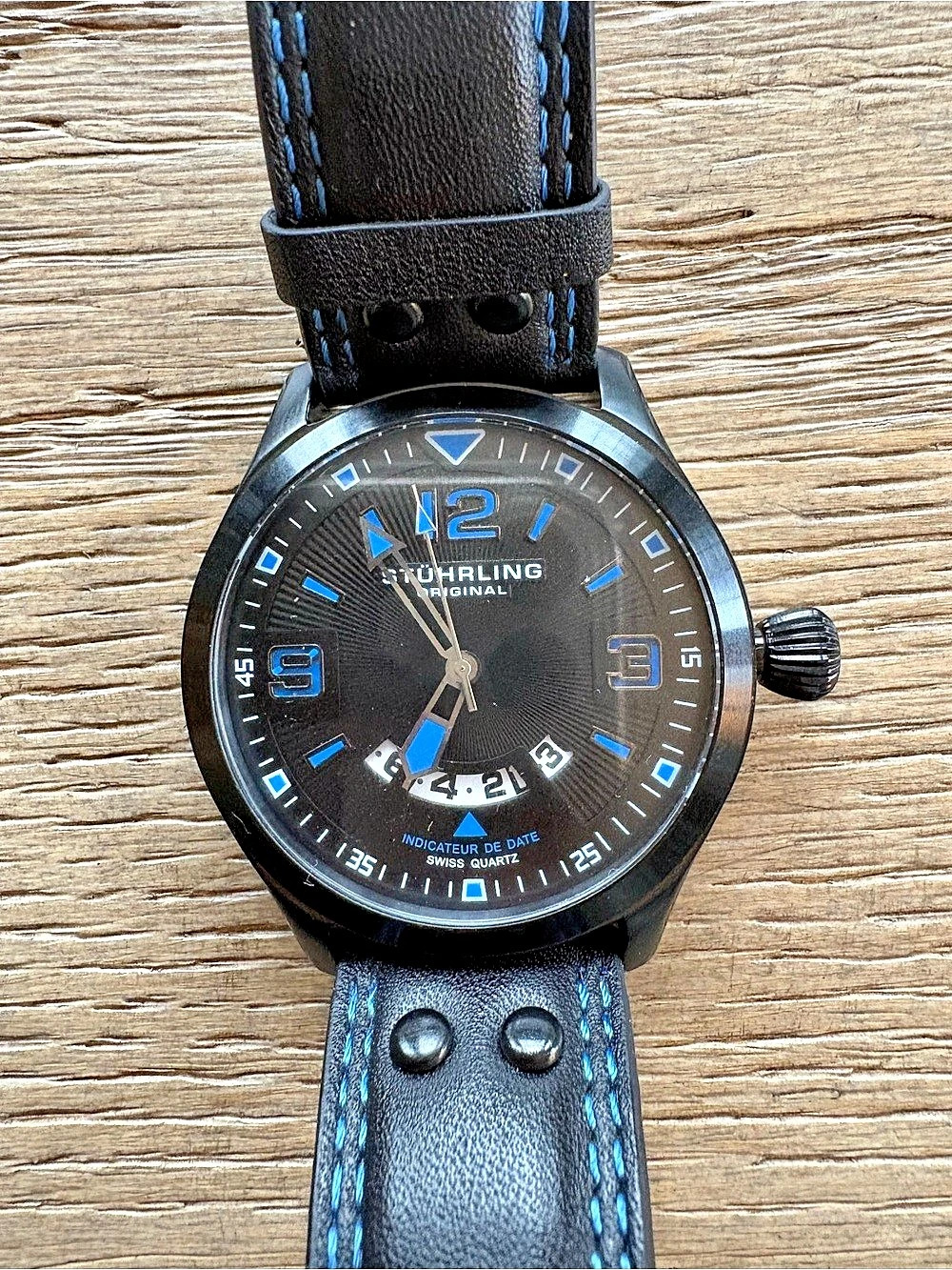 Stuhrling Original Original Automatic Watch Black & Blue